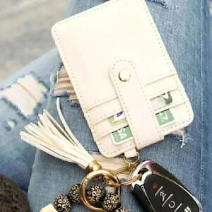 Leopard Beaded Key Ring Wallet Bracelet